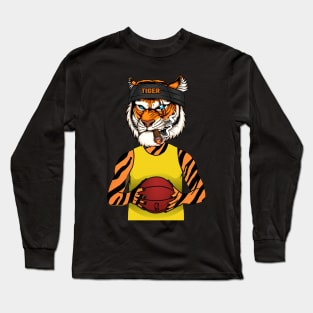 Tiger animal playing basketball Long Sleeve T-Shirt